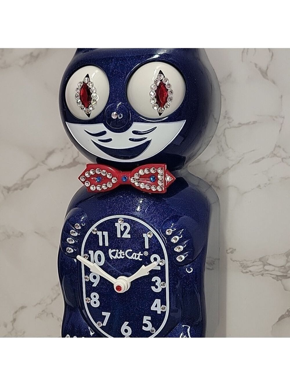 Rare Jeweled Red, White & Galaxy Blue Kit-Cat Klock LIMITED EDITION - Picture 7 of 16